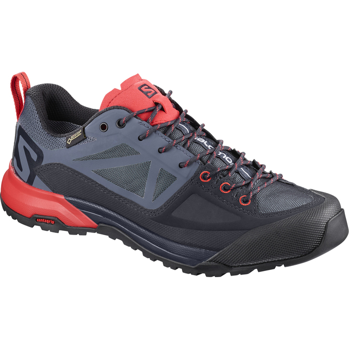 Salomon Israel X ALP SPRY GTX® W - Womens Hiking Boots - Black/Coral (ZUPL-68479)